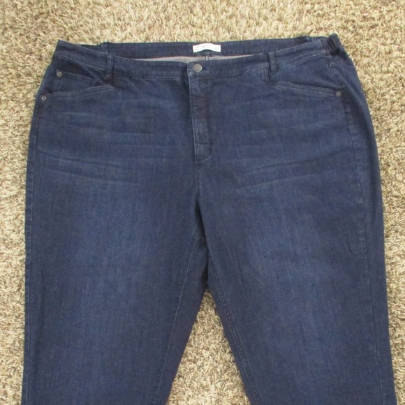 J. Jill Jeans Women's 26 Dark Wash Plus Size Smooth Fit Slim Ankle Stretch Denim - Picture 3 of 6